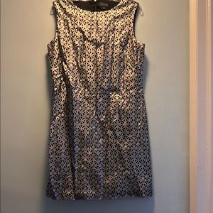 Tahari Silver and Black Sheath Mini Dress